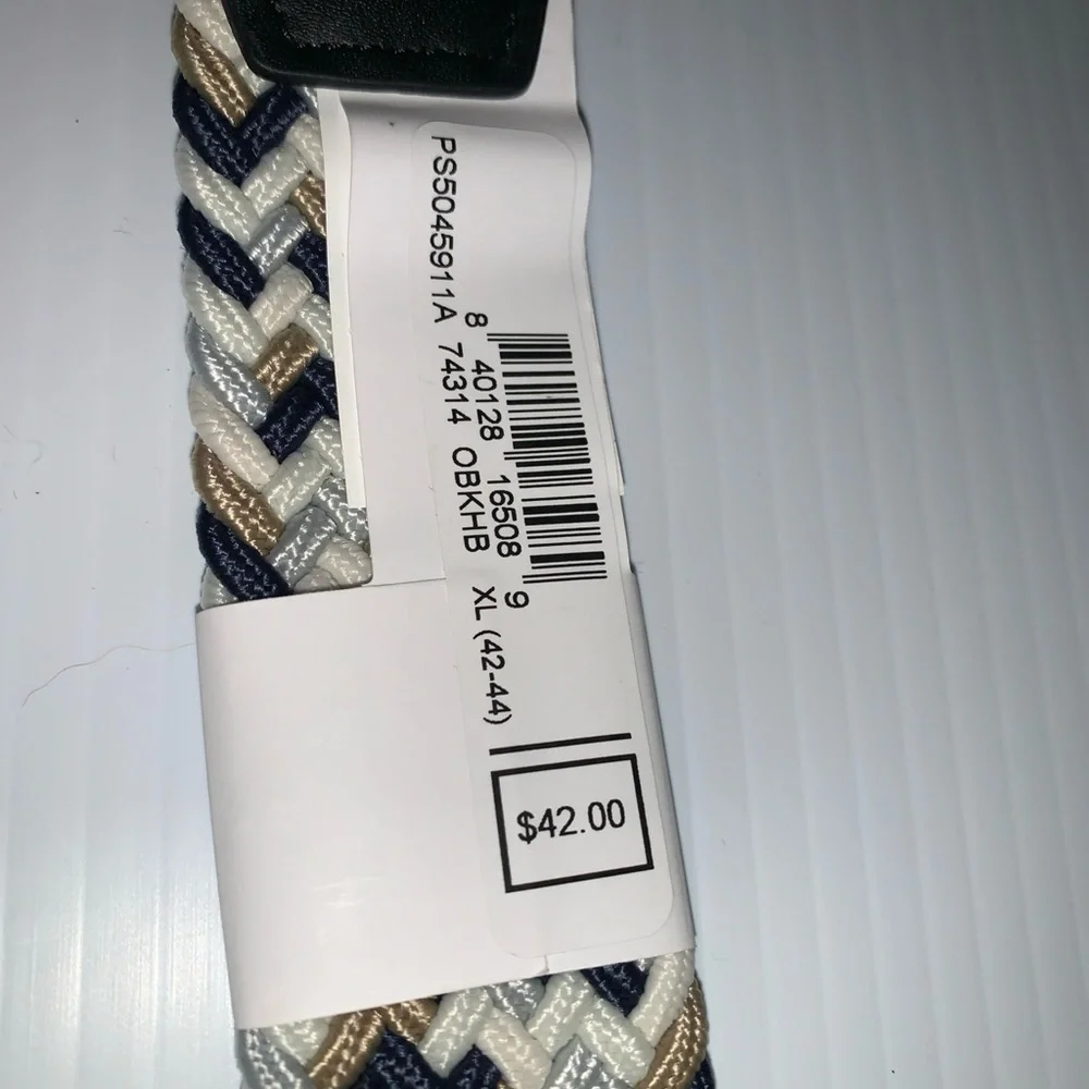 Nike Men’s Belt Woven Stretch Size XL (42-44) Navy / White / Grey / Black NWT